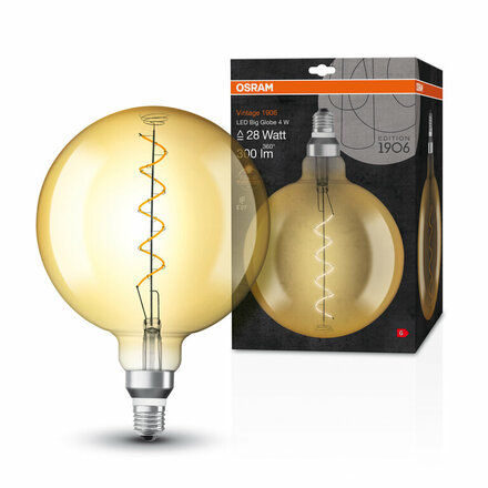 OSRAM Vintage 1906 LED CL GLOBE200  FIL GOLD 28 non-dim  5W/820 E27