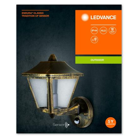LEDVANCE ENDURA Classic Tradition Up Sensor E27 Gold 4058075206281