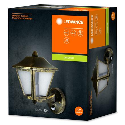 LEDVANCE ENDURA Classic Tradition Up Sensor E27 Gold 4058075206281