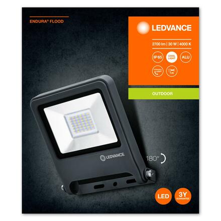 LEDVANCE LED reflektor ENDURA Flood 30 W 4000 K tmavě šedá 4058075206700