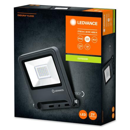 LEDVANCE LED reflektor ENDURA Flood 30 W 4000 K tmavě šedá 4058075206700