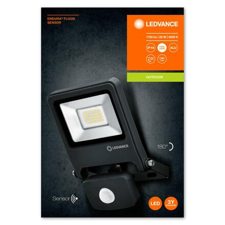 LEDVANCE LED reflektor ENDURA Flood Sensor 20 W 4000 K tmavě šedá 4058075206748