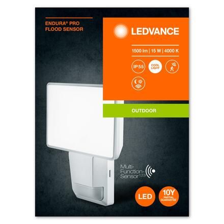 LEDVANCE ENDURA PRO FLOOD SENSOR 15W 840 IP55 WT 4058075228788