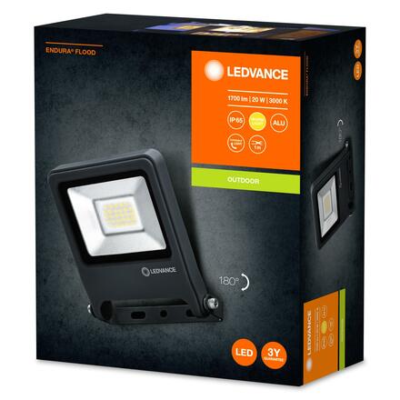 LEDVANCE LED reflektor ENDURA Flood 20 W 3000 K tmavě šedá 4058075237940