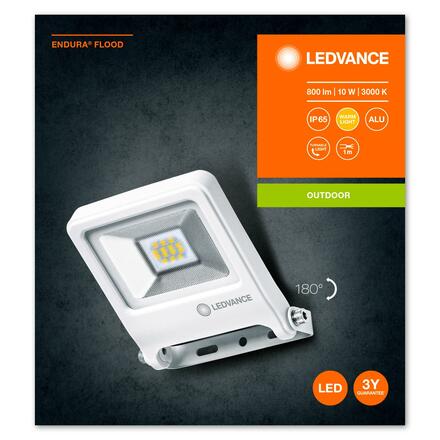 LEDVANCE LED reflektor ENDURA Flood 10 W 3000 K bílá 4058075239616