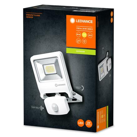 LEDVANCE LED reflektor ENDURA Flood Sensor 20 W 3000 K bílá 4058075239692