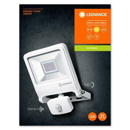 LEDVANCE LED reflektor ENDURA Flood Sensor 30 W 3000 K bílá 4058075239715