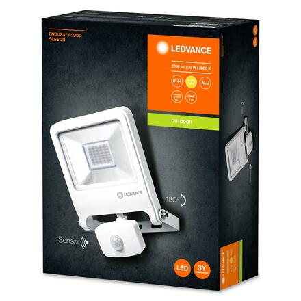 LEDVANCE LED reflektor ENDURA Flood Sensor 30 W 3000 K bílá 4058075239715