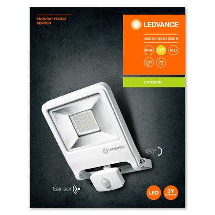 LEDVANCE LED reflektor ENDURA Flood Sensor 50 W 3000 K bílá 4058075239739