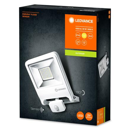 LEDVANCE LED reflektor ENDURA Flood Sensor 50 W 3000 K bílá 4058075239739