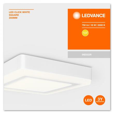 LEDVANCE LED Click White Square 200mm 15 W 4058075260535