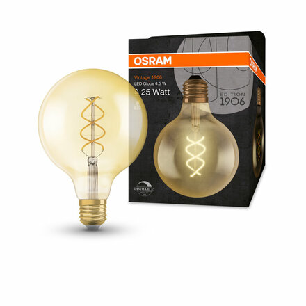 OSRAM Vintage 1906 LED dim CL GLOBE125 FIL GOLD 25 dim 4,5W/820 E27