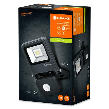 LEDVANCE LED reflektor ENDURA Flood Sensor 10 W 4000 K tmavě šedá 4058075292192