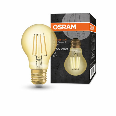 OSRAM Vintage 1906 LED CL A FIL GOLD 50 non-dim 6,5W/824 E27