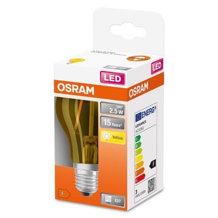 LEDVANCE LED Star Classic A 15 Decor 2.5W 622 Yellow E27 4058075433922