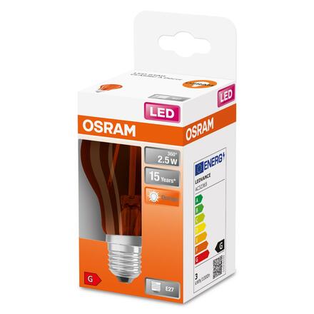 LEDVANCE LED Star Classic A 15 Decor 2.5W 515 Orange E27 4058075433960