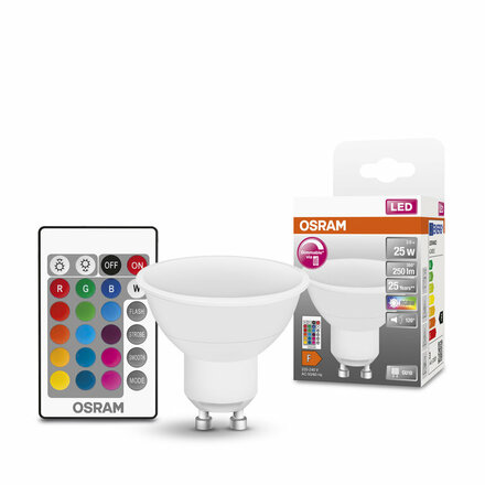 OSRAM LED STAR+ PAR16 RGBW 25 stmívatelné ovladačem 120d 4,5W/827 GU10