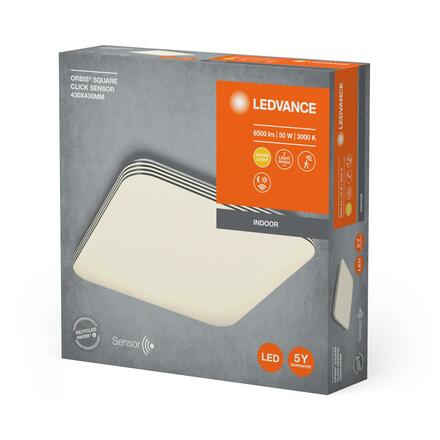 LEDVANCE stropní svítidlo Orbis Square Click Sensor 430x430mm 50W 4058075472815