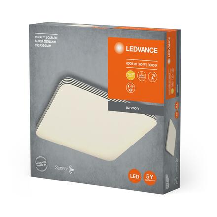 LEDVANCE stropní svítidlo Orbis Square Click Sensor 530x530mm 60W 4058075472839