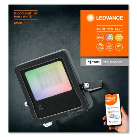 LEDVANCE SMART+ Wifi Floodlight 10W RGB + W 4058075474604