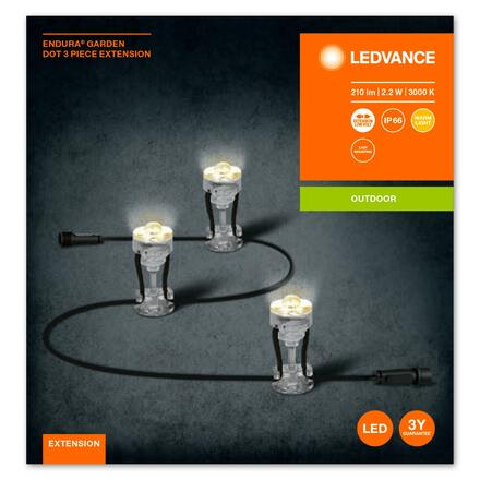LEDVANCE venkovní zapuštěné svítidlo ENDURA Garden 3 Dots Extension - prodloužení 3000K 4058075478510