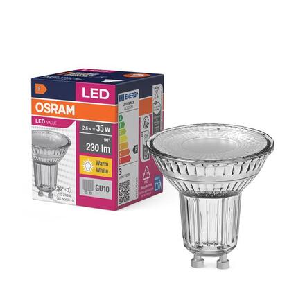 LEDVANCE LED žárovka Value PAR16 2,6 W 220-240 V GU10 2700 K 36°