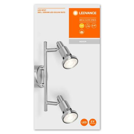 LEDVANCE LED Spot GU10 2x2.6W 2700K 4058075540545