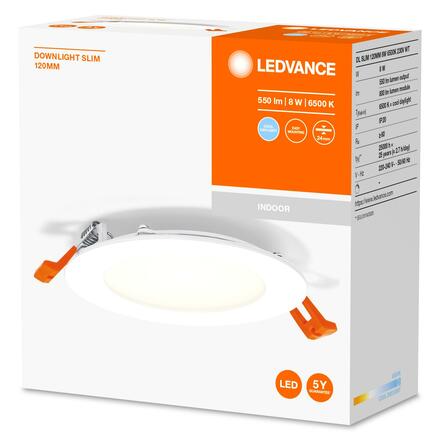 LEDVANCE zapuštěné svítidlo Downlight Slim 120mm 8W 6500K 4058075573192