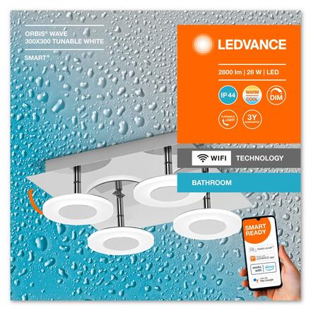 LEDVANCE SMART+ Wifi Orbis Wall Wave IP44 300x300mm TW 4058075573901