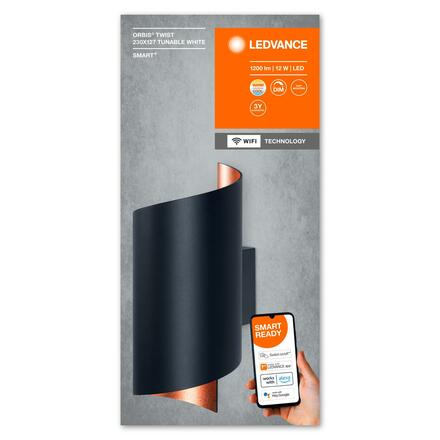 LEDVANCE SMART+ Wifi Orbis Wall Twist 230x127mm Black TW 4058075574090