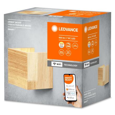 LEDVANCE SMART+ Wifi Orbis Wall Wood 110X110mm TW 4058075574250