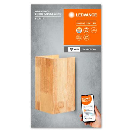 LEDVANCE SMART+ Wifi Orbis Wall Wood 210X110mm TW 4058075574298