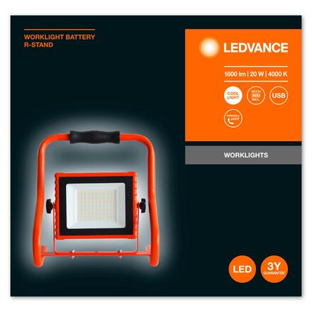 LEDVANCE LED Worklight Battery R-Stand 20W 4000K 4058075576490