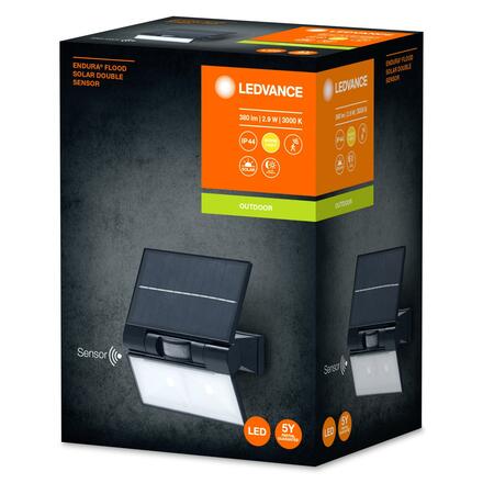 LEDVANCE LED solární reflektor ENDURA Flood Solar Double Sensor 2 W 3000 K 4058075576636