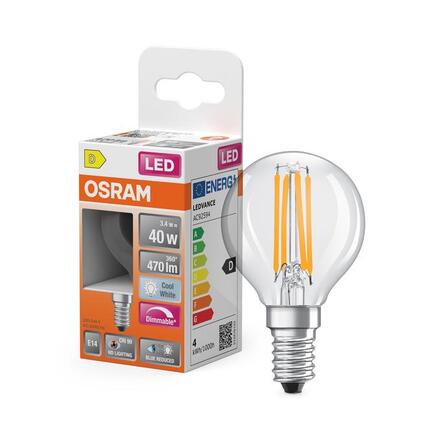 LEDVANCE LED žárovka Superstar Classic P Filament 3,4 W 4000 K E14 stmívatelná