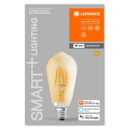 LEDVANCE SMART+ Filament Edison Dimmable 53 6W/2400 K E27 4058075610545