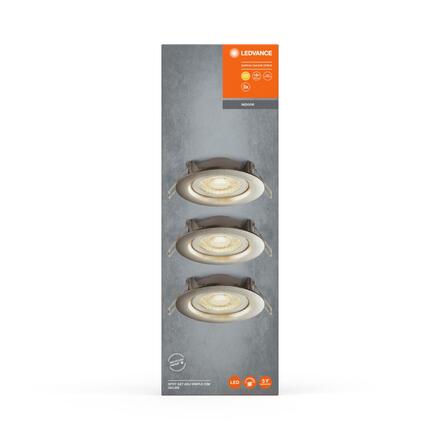 LEDVANCE zapuštěné svítidlo Spot Set Adj Simple Dim 3 x 4.9W 2700K kartáčovaný nikl 4058075617766