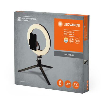 LEDVANCE stolní svítidlo pro focení a video Linear LED Mobile Ring Desktop 4058075666870