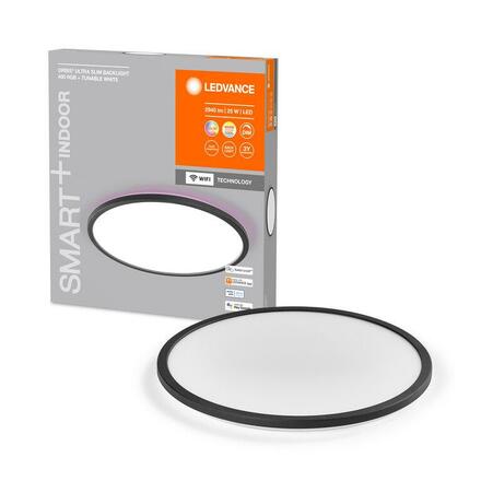 LEDVANCE SMART+ Wifi Orbis Ultra Slim Backlight stropní svítidlo černé 400mm RGB + TW 4058075752801