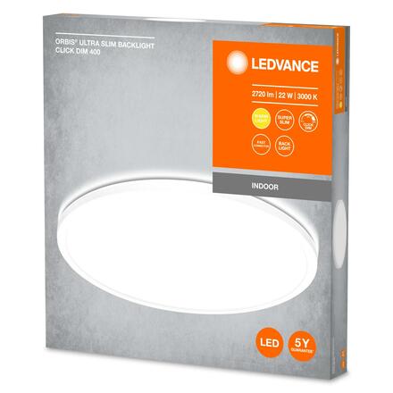 LEDVANCE stropní svítidlo Orbis Ultra Slim Backlight Click-Dim 400mm bílá 22W 4058075752849