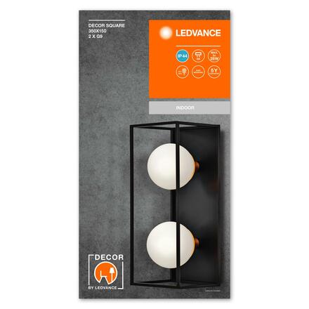 LEDVANCE nástěnné a stropní svítidlo Decor Square 350x150mm 2 x G9 IP44 4058075756922