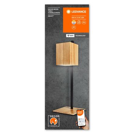 LEDVANCE SMART+ Wifi Decor dřevěná stolní lampička TW 4058075757585