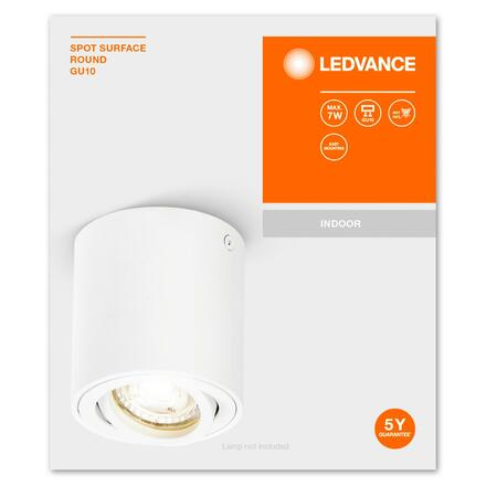 LEDVANCE stropní bodové svítidlo Spot Surface Round GU10 bílá 4058075758667