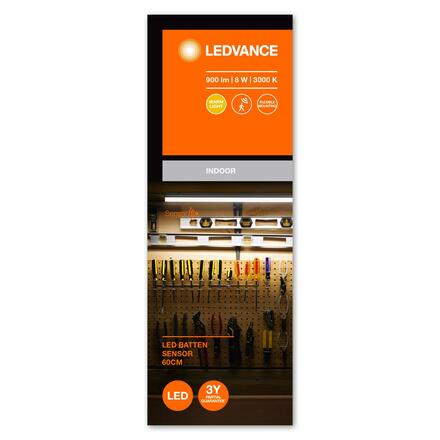 LEDVANCE přisazené svítidlo LED Sensor Batten 600mm 8W 3000K 4058075762138