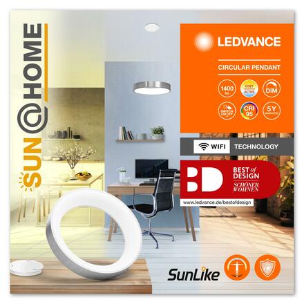 LEDVANCE SUN@HOME Circular stříbrné závěsné svítidlo 4058075762749