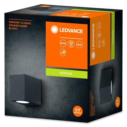 LEDVANCE venkovní nástěnné svítidlo ENDURA Classic Square Down černá 4058075763623