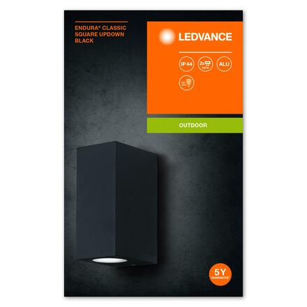 LEDVANCE venkovní nástěnné svítidlo ENDURA Classic Square UpDown černá 4058075763647