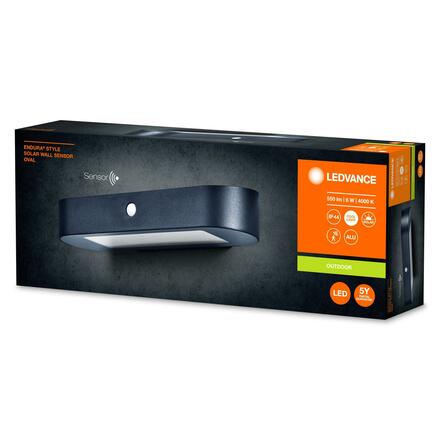 LEDVANCE venkovní nástěnné svítidlo ENDURA Style Solar Oval Wall Sensor 6W 4000K 4058075766242