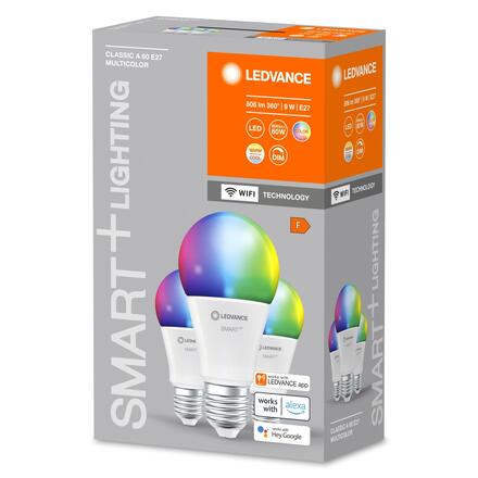 LEDVANCE SMART+ WiFi A60 9W 230V RGBW FR E27 TRIPLE PACK 4058075778870