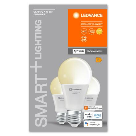LEDVANCE SMART+ WiFi A75 9,5W 230V DIM FR E27 TRIPLE PACK 4058075778917